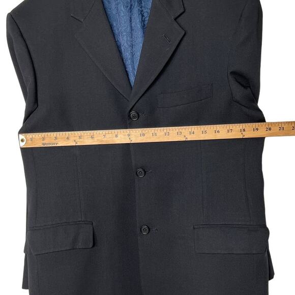 Ted Baker Mens 40R Endurance WOOL Blazer Suit Jacket 3 Button Black EUC! - Picture 5 of 9